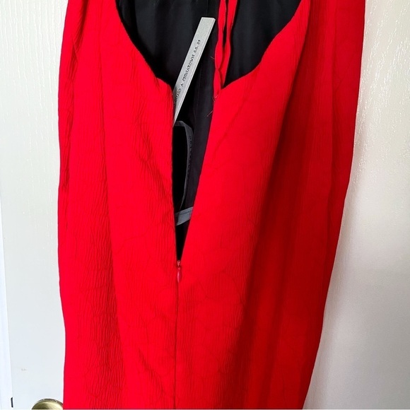 Art259Design Dress Backless Halter Slit Crinkle Midi Red S NWT - Picture 7 of 8